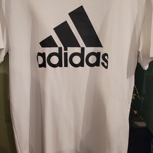 Adidas Men's Tee in White with Black Logo